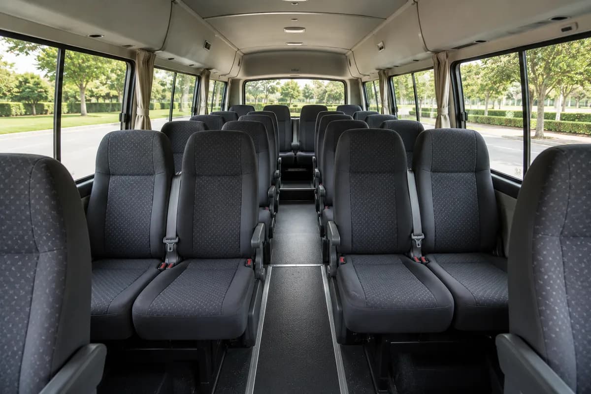 Minibus interior — premium cabin comfort, Gulf Trip Service