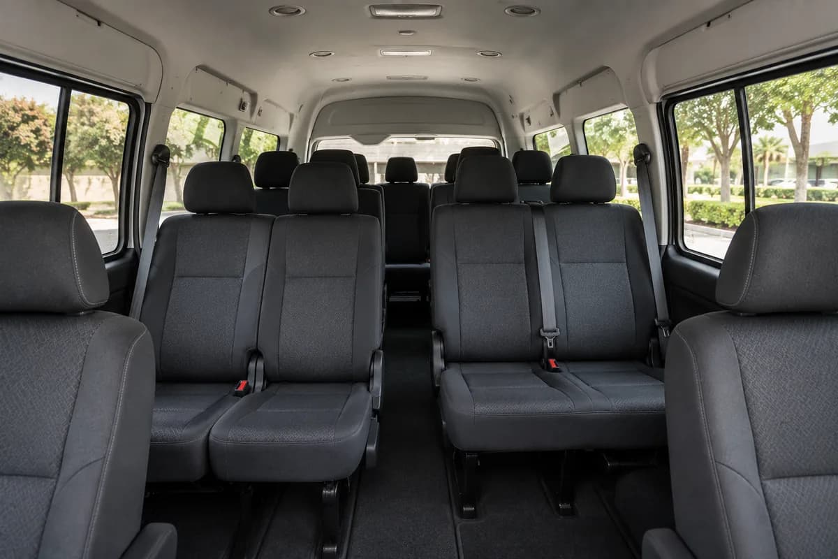Passenger Van interior — premium cabin comfort, Gulf Trip Service